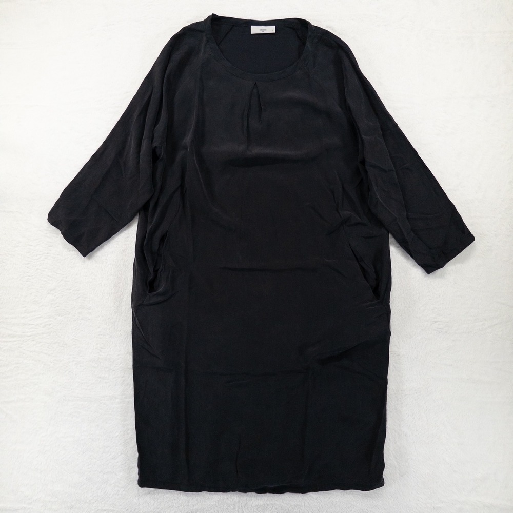 Minimum Womens Smilla Dress EU 36 US Small Black Silk Blend Shift Minimalist